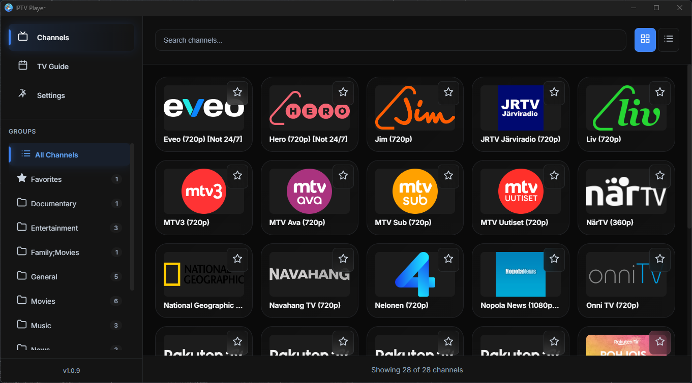 IPTV Player Interface 1